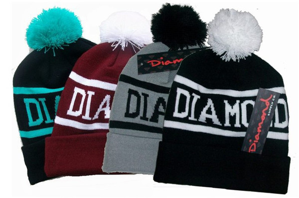 New Skullies Hats Hip Hop Diamond Letter Embroidered Cap Beanies For Men Womens Accessories Knit Cotton Hat For Women Snapback