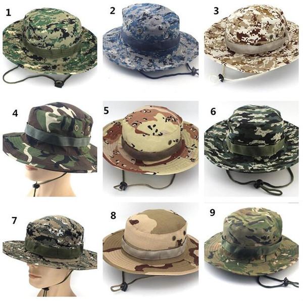 150pcs Tactical Bucket Beanie Hats Airsoft Sniper Camouflage Nepalese Cap Military Army American Military Accessories Hiking Hats J068