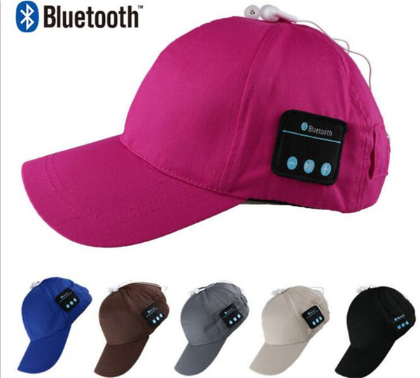 200pcs Wireless Bluetooth Headphone Sports Baseball Cap Canvas Sun Hat Music Handsfree Headset with Mic Speaker for Smart Phone J024