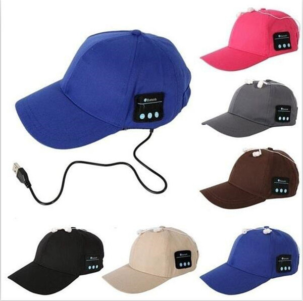 50pcs Wireless Bluetooth Headphone Sports Baseball Cap Canvas Sun Hat Music Handsfree Headset with Mic Speaker for Smart Phone J024