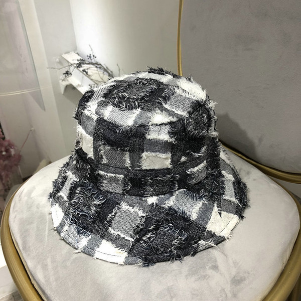 Women Man Fashion Plaid Fisherman Cloches Hat Summer Spring Bonnet Hat Hip Hop Cap Travel Beach Hat