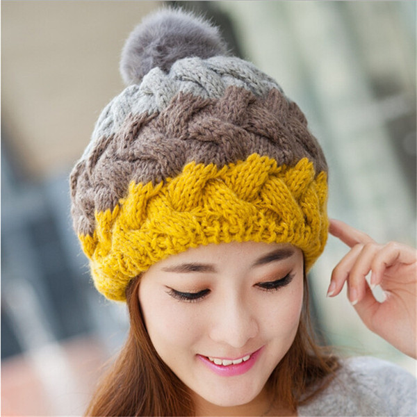 Winter Hats for Women Knit Casual Hat Crochet Baggy Beanie Ski Slouchy Chic Knitted Cap Skull Autumn Hat for Gir