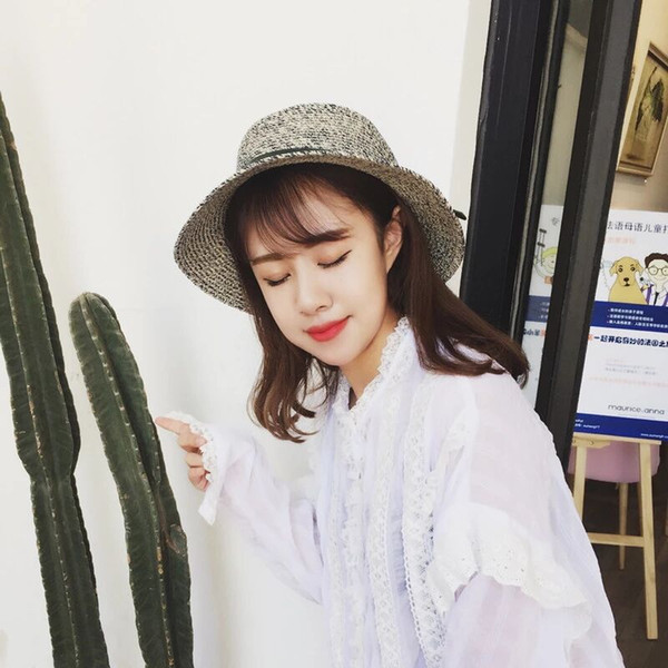 2018 Hot Sale And Fashion South Korean Version Sunshade Female Beach Hat Handcrafted Bucket Hat Outdoor