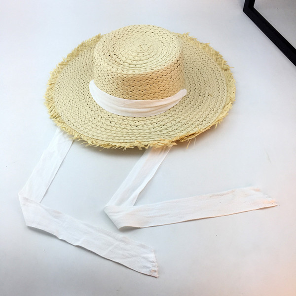 2018 New Style Bind Straw Hat Hat For Ladies Korean Sun Protection Hats Travel Beach Hats