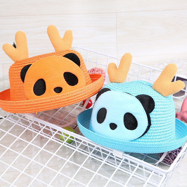 2018 Brand New And Fashion Cute Spring And Summer Sun Hat Panda Antler Baby Hat Sunscreen Cap