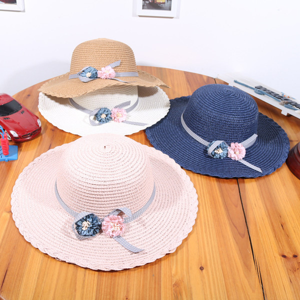 2018 Brand New And Hot Sale Summer New Style Flower Eaves Hat With Sunshade Children Sunscreen Cap