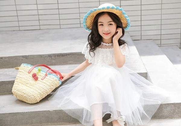 2018 Brand New and Hot Sale Fashion Korean Children Package Suits Summer Sun Hat Flat-topped Beach Hat