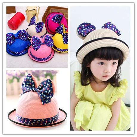 2018 Brand New Spring And Hot Sale Summer Mickey Big Butterfly Lovely Hat Baby Sunshade Hat