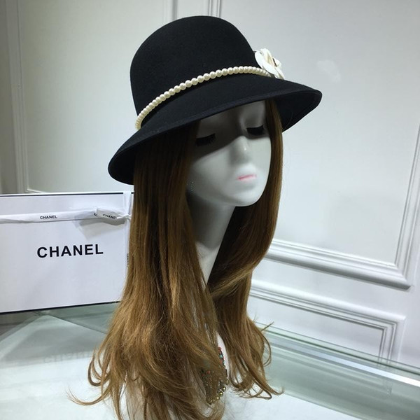 Wool Cashmere Peaked Beanie Cap Wool Yarn Hats Autumn And Winter LADIES Wide Brim Sun Hat (24227)