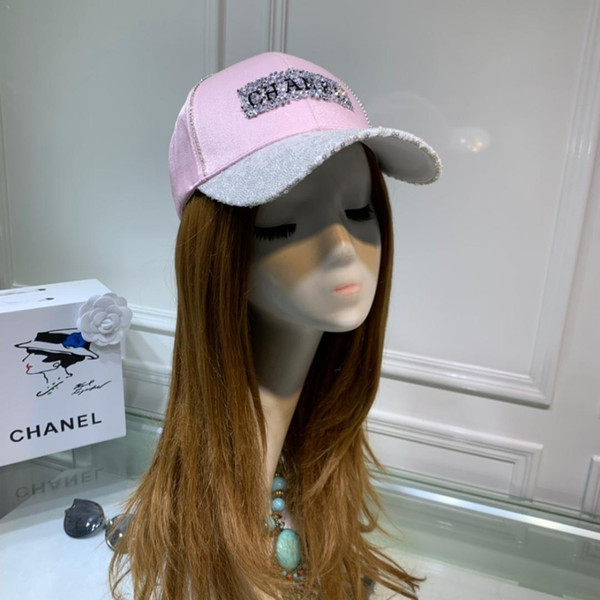 2019 Super Fashion Bright Corner Baseball Cap Girls Necessary Individual adjustable summer bead hat scar Caving ball flat blank