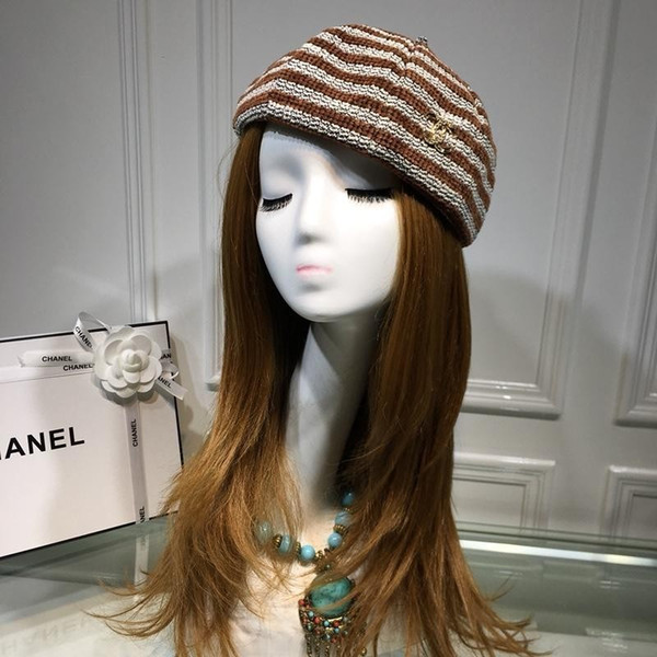 Wool Cashmere Peaked Beanie Wool Yarn Hats Autumn And Winter LADIES Wide Brim Sun Hat (25197)