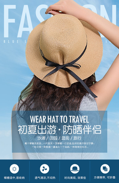 Summer Chinese Eaves Big Eaves Fishermen's Hat All Kinds Of Stripes New Beach Straw Hat Three-dimensional Hat