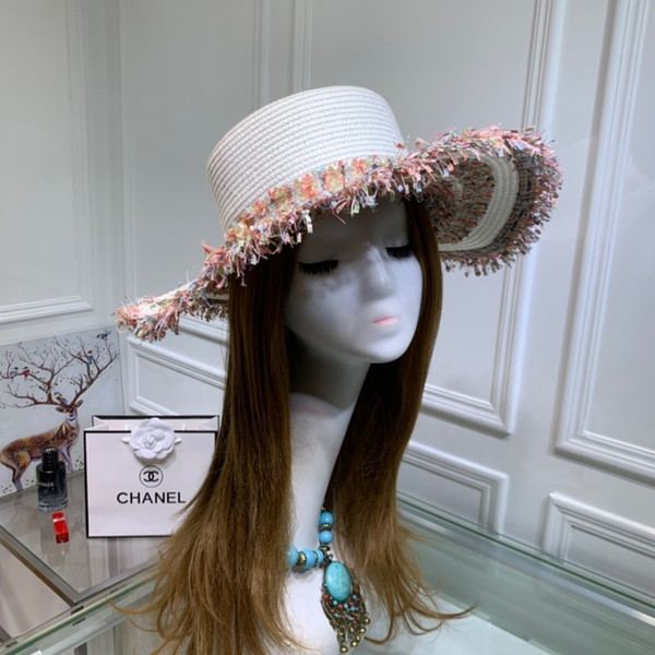 2019 Ladies Casual Original Single Straw New Flat Top Hat