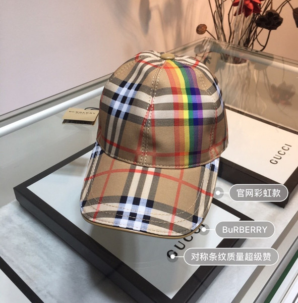 2019 New listing hats for men and women high quality Light breathable fashion Rainbow stripes