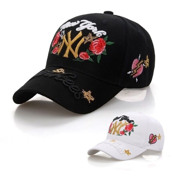 Unisex baseball cap new embroidered rose personality aesthetic trend casual wild couple style can be worn at will