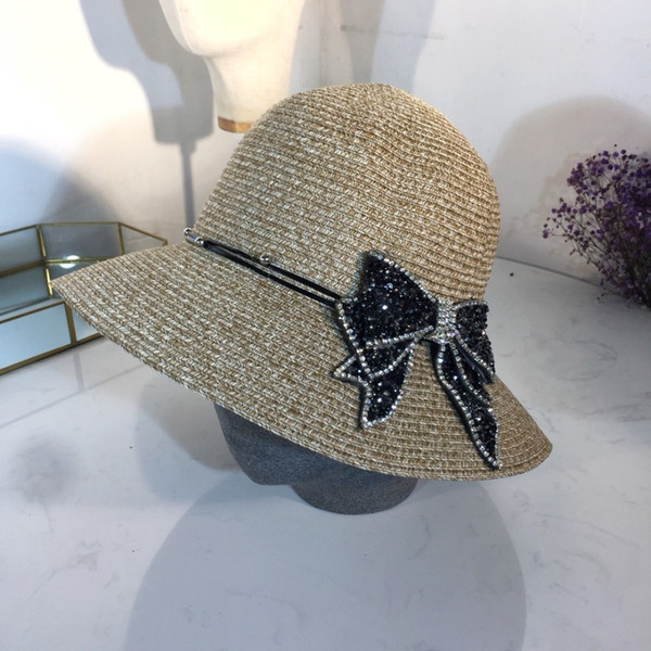 2019 summer new big eaves Bow cap hats for women amazing fashion high quality elegant Temperament