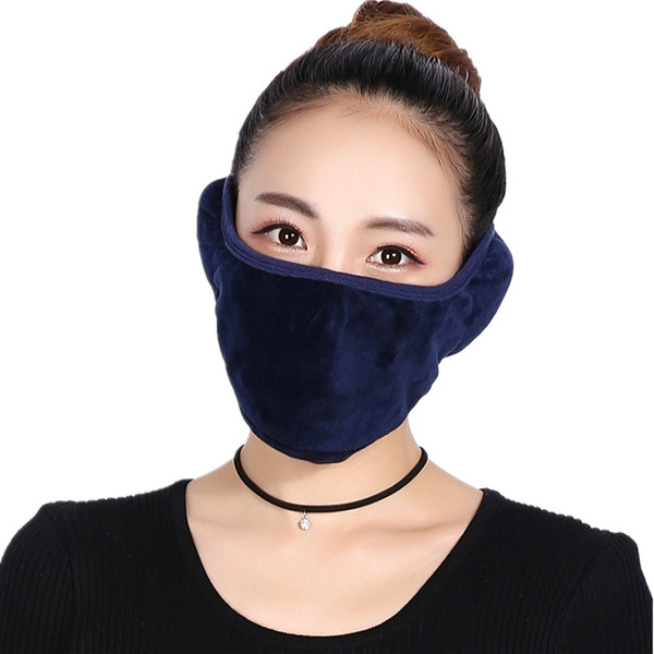 Solid Color Winter Warm Windproof Earmuff Unisex Cotton Ear Warmer Cover Ear Muff With Mask