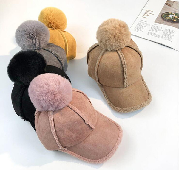 Autumn and winter lamb warm warm baseball cap female Korean version of casual match-ball soft female fashion duck cap