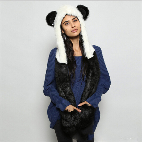 Winter Europe and America Faux Fur Hat Plush Animal Hat Cute Cartoon Hat One Spot