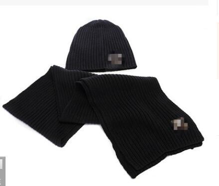 Wholesale- high quality Men's women's autumn winter European and American popular Hat and scarf two-piece Hat and scarf free shipping