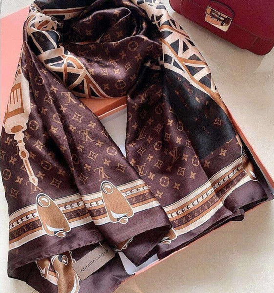 2019 new designer silk scarf women fashion letters stripe 180*90cm spring and summer elegant and beautiful accessories