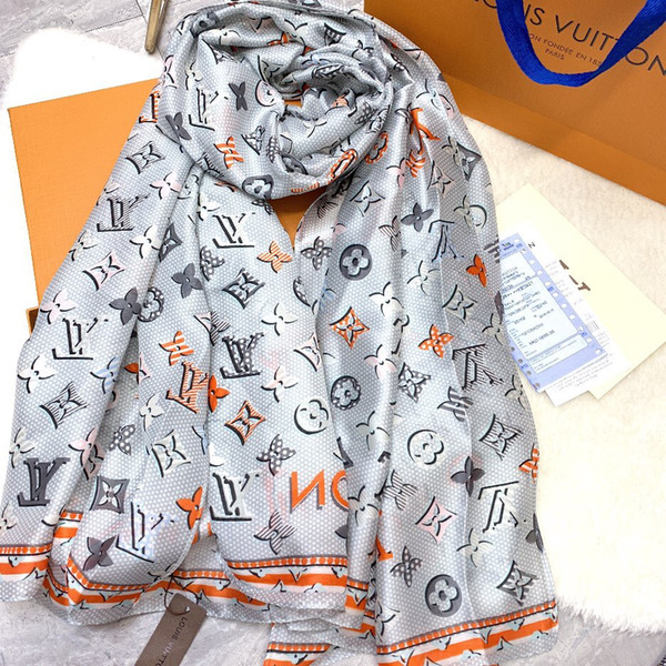 2019 high quality Woman Silk Scarf Shawl Wraps 180*90cm Hot Sale Dot Plaid Satin Scarf Printed For Spring Summer Autumn Winter