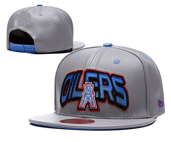 One Piece Popular Hip Hop Oilers Leather Flat Hats Team Logo Embroidered Sport Ajustable Headwear Sports Classic Snapback Caps