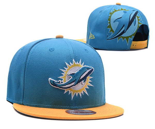 NEW Men's Dolphins Fan's Adjustable Hat Fashion Brand Hip Hop Flat Brim Women Snapback Cap Men Women Bonnet Street Bone