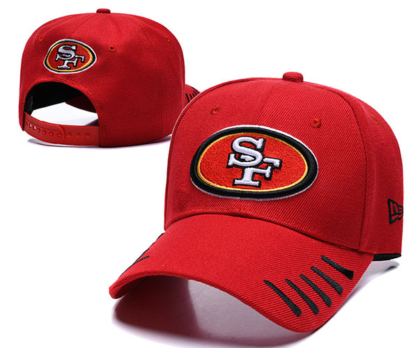 NEW Men's 49ERS SF Fan's Adjustable Cap Fashion Brand Hip Hop Golf Visor Women Snapback Hats Men Women Curved bill Street Bone