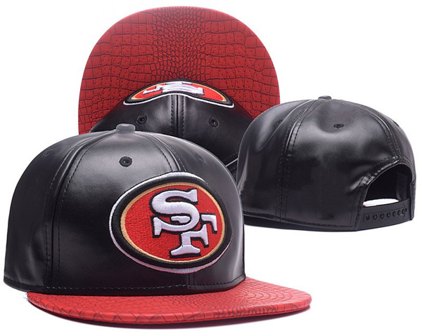 One Piece Popular Hip Hop SF 49ers Leather Flat Hats Team Logo Embroidered Sport Ajustable Headwear Sports Classic Snapback Caps0030