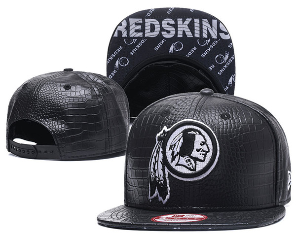 2019 One Piece Popular Hip Hop Redskins Leather Flat Hats Team Logo Embroidered Sport Ajustable Headwear Sports Classic Snapback Caps