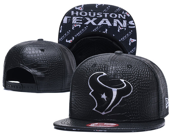 One Piece Popular Hip Hop Texans Leather Flat Hats Team Logo Embroidered Sport Ajustable Headwear Sports Classic Snapback Caps