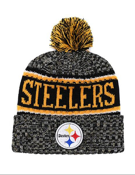 Winter Brand Ball Cap Pom Poms Pittsburgh Steelers Skull Cap For Men Women Adult's Hat Knitted Beanie Hats Thick Skullies Beanies