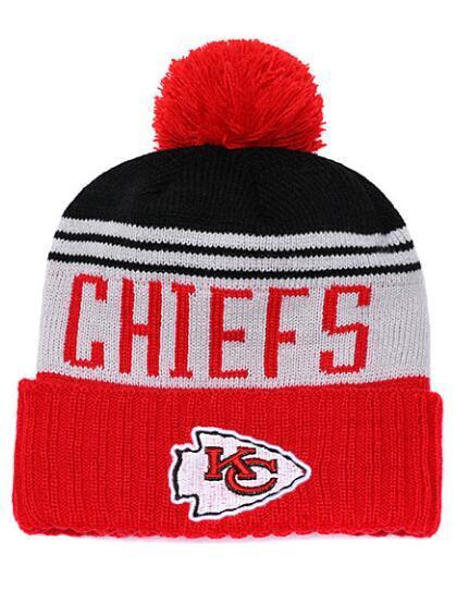 New Arrival Fashion Fans Kansas City foot ball Beanies Winter Pom Casual Warm Skullies Beanie Hats Sport Team Football KC Cuffed Knit Caps