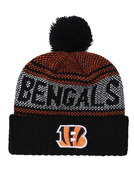 Cheap Men Women Winter Out Door Beanies Fashion Fans Brand Hip Hop Bengals Skull Beanie Hats Pom Cuffed Knit Cap