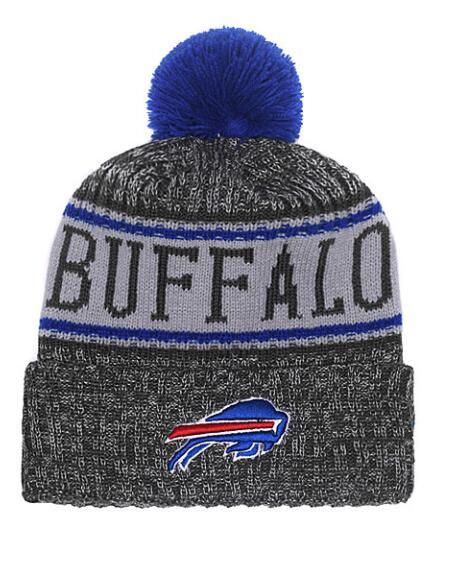 NEW Men's BILLS Knitted Cuffed Pom Beanie Hats Striped Sideline Wool Warm ice Hockey Beanie Cap Men Women Bonnet Beanies Skull Hat