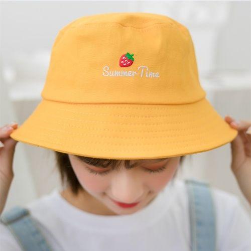 Hats, fishermen's hats, men's summer sunshade hats, Japanese soft girls, Korean students, Korean male embroidered young sun hats