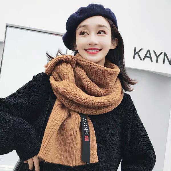 The New Korean Scarf of 2019 Winter Female Student Hundred Sets of Simple Cashmere-like Japanese Small Fresh and Thicker Neck Trend