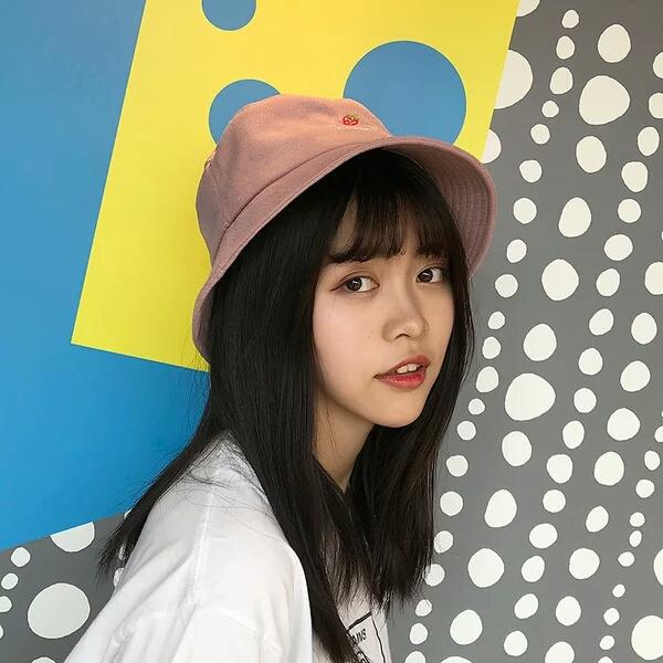 Uzzang Yellow Fisherman's Cap Female Spring, Summer Japanese Soft Girls Literature and Art Pure and Simple Pot Cap Autumn and Winter