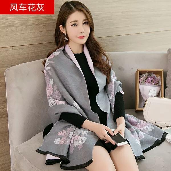 Scarf Female Spring Autumn Winter Hundred Shawls Summer Cloak Coat Student Dual-use Mum's Thin and Long Scarf