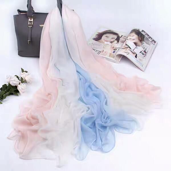 Sunscreen Sand Scarf Summer Scarf Female Hangzhou Silk Winter Long White Slim Chiffon Black Small Long