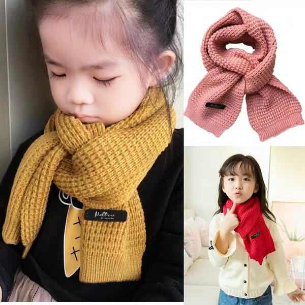 Winter 2019 Children's Scarf and Wool Warm Neck Osmanthus Needle Simple Korean Version Baitao Thick Knitting Men and Women