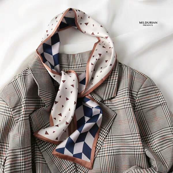 Retro Plaid ~South Korean ins100 sets of long small scarf spring summer and autumn style decorative small female literary scarf