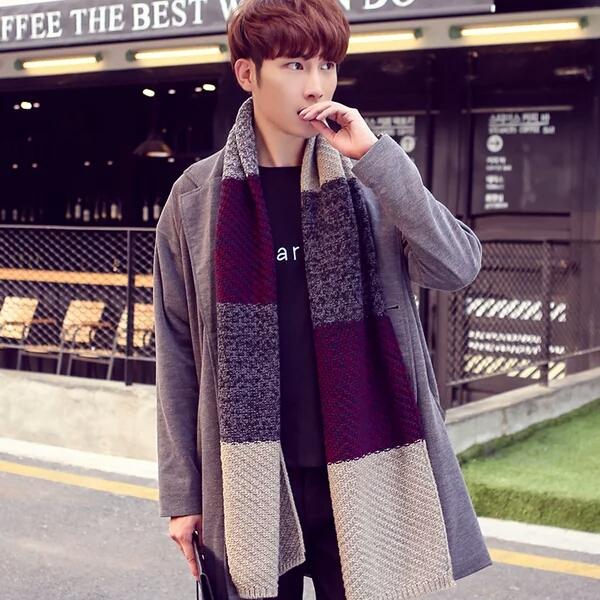 Men's scarves, men's winter, winter, Korean, Homo, short, young, fashion, boys, long knitted wool scarves keep warm