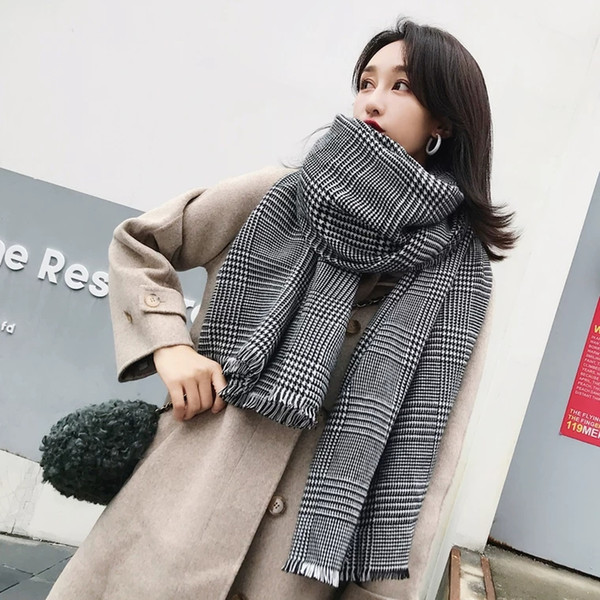 Scarf Female Autumn and Winter Korean Edition Student Baitains Girls Heart Thickening Warm Soft Girls Knitted Wool Neck