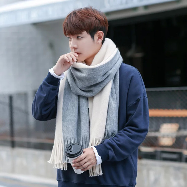 Korean version couple scarf female winter Knitted Wool Scarf 100 sets male and female thick simple autumn and winter neck students