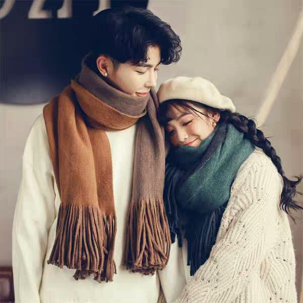 Winter Scarf for Lovers A pair of Korean versions of simple woolen necklaces for boys and girls in autumn and winter