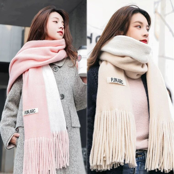 Scarf Female Winter Korean Version Baitao Autumn Winter Student Lovely Increased Lovers Japanese Ins Girl Heart and Neck