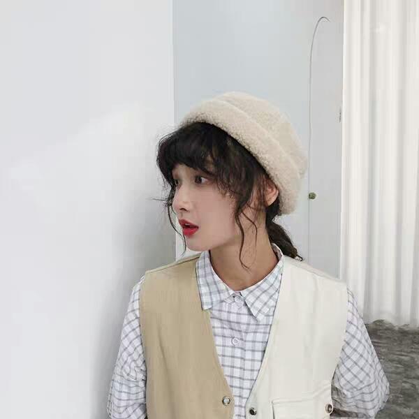 Japanese Beret lamb wool lovable landlord hat female male retro Korean version Yapigua skin cap male