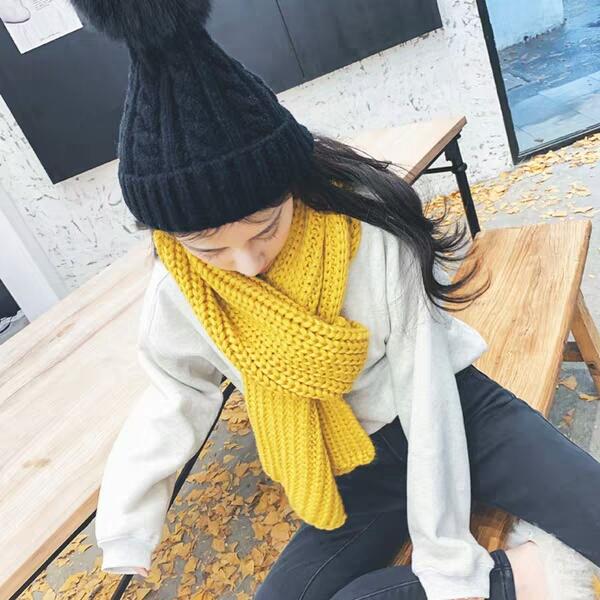 INS Winter Female Scarf Korean Edition Student Male Hundred-neck Knitting Rough Wool in Autumn and Winter New Kind Thickened JK Christmas